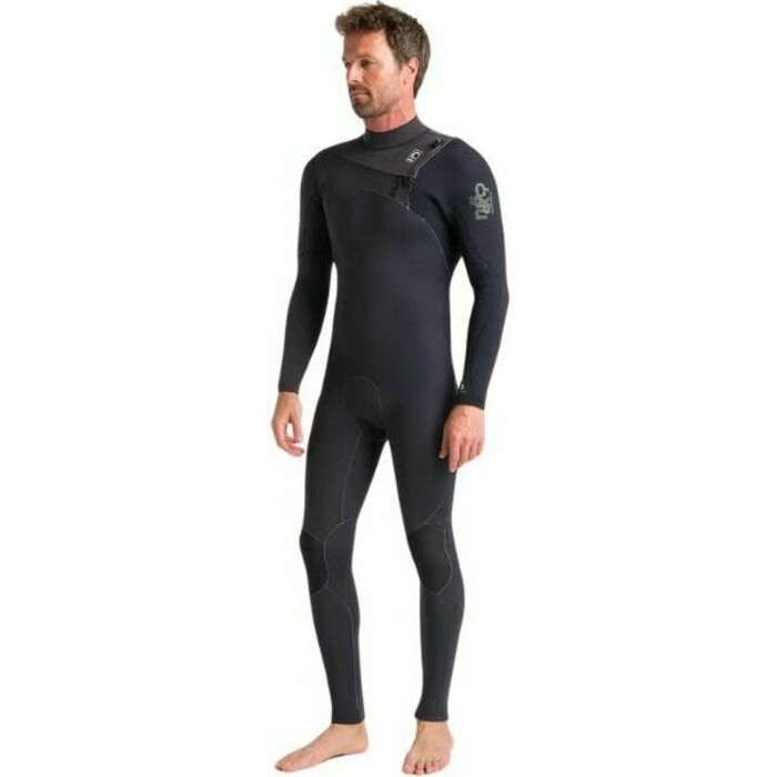 2024 C-Skins Mens Session 4/3mm Chest Zip Wetsuit C-SE43MCZ - Anthracite / Meteor X / Black